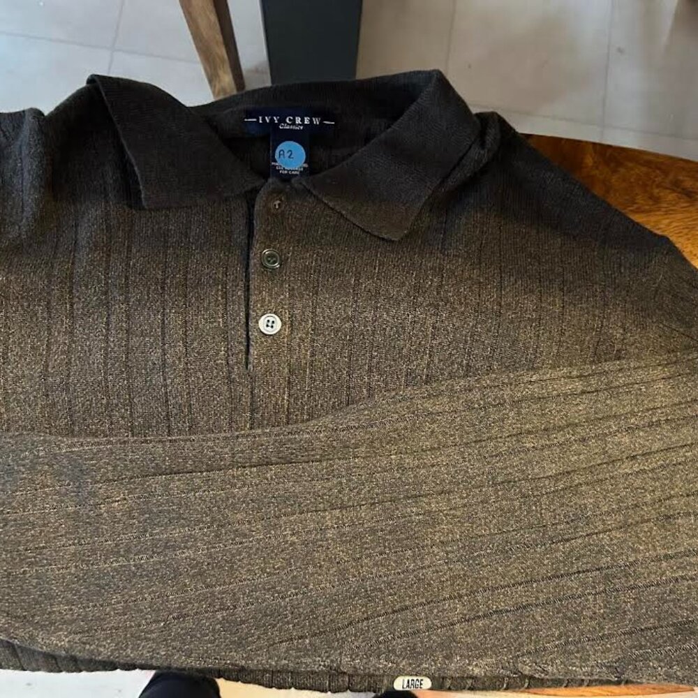 Dark brown long sleeve; Ivy Crew Classics brand; size large